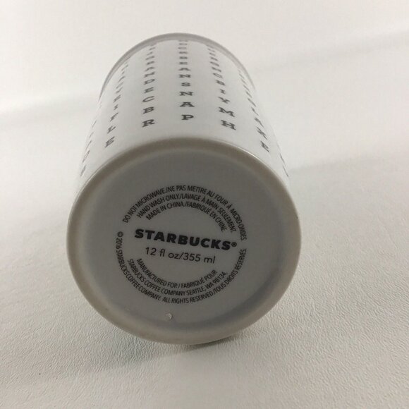 Starbucks Coffee Cup 2016 Ceramic Tumbler Mug 12 fl oz Word Search Puzzle Double - Picture 6 of 7